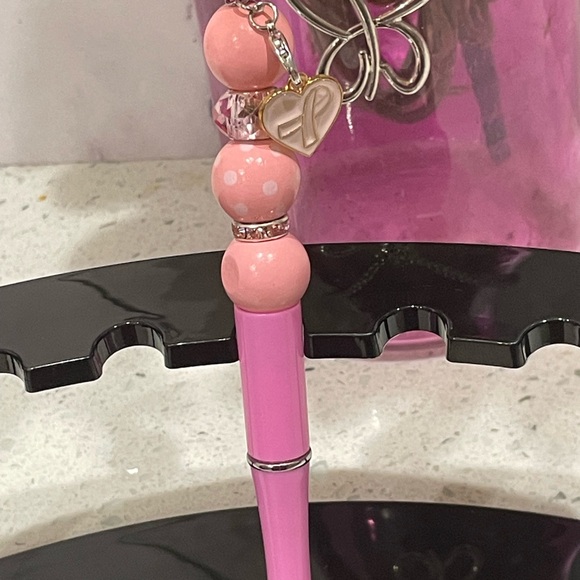 Handmade Breast Cancer Awareness Beaded Pen - Picture 3 of 3